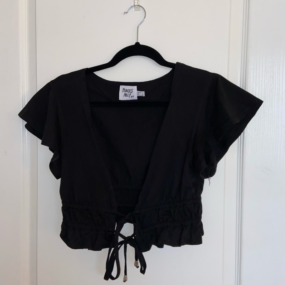 Princess Polly Jamison Reid Crop Top Black